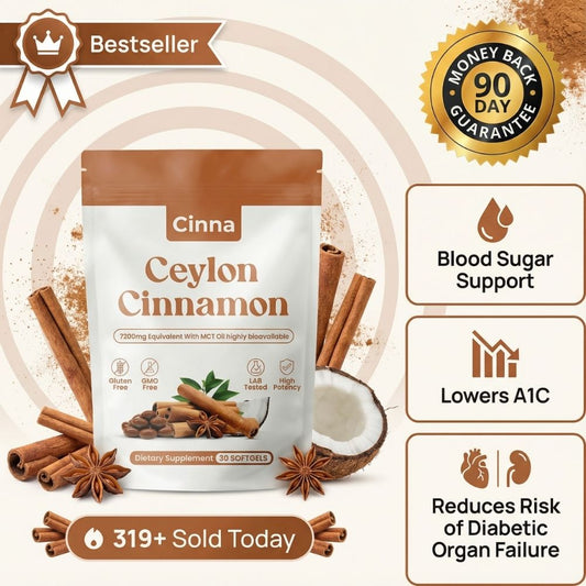 Cinna Ceylon Cinnamon - Naturally Lowers A1C in T2D's To Live A Better Life